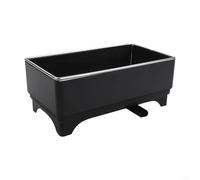 GLFLOW Contenitore per lavello in acciaio inox, con portaspazzole e portapiatti, beccuccio di scarico girevole a 360°, per cucina, bagno (nero)