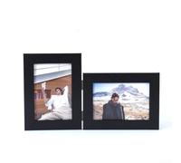 GLFLOW Cornice portafoto decorativa incernierata, in legno composito con finitura anticata, per immagini da 15 cm, autoportante, per esposizione verticale o orizzontale (B)