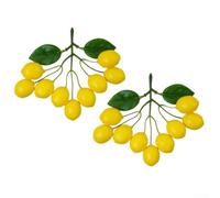 GLFLOW Decorazione artificiale a forma di limone, confezione da 2, limoni in plastica gialla con texture realistica per cucina, ristorante, 16,5 x 14 cm