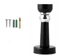 GLFLOW Fermaporta magnetico resistente in acciaio inox (nero, 0,6 mm) | Forte supporto magnetico della parete del fermaporta dell'acciaio inossidabile per la camera da letto dell'hotel