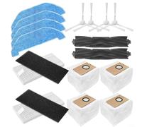 GLFLOW Kit di ricambio per aspirapolvere robot Q11 da 16 pezzi, con 2 filtri, 4 sacchetti per la polvere, 6 spazzole e 4 panni per mocio, set di accessori