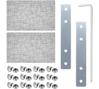 GLFLOW Kit di riparazione per tende a rullo con corda lunga e piastra | Con piastra in acciaio inossidabile e corda lunga per la manutenzione delle persiane domestiche, in metallo argentato