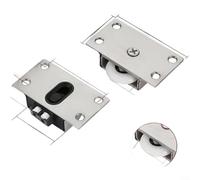 GLFLOW Kit hardware per porta scorrevole dell'armadio, confezione da 4 ruote per armadi, guide in plastica e acciaio inox, a basso rumore (acciaio inossidabile 338)