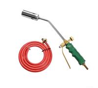 GLFLOW Kit lanciafiamme a gas a doppio interruttore con struttura in acciaio inossidabile rame per cucinare barbecue bruciare i capelli 40 cm 50 cm manico verde (tipo 35)