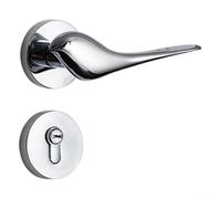 GLFLOW Maniglia in lega di zinco per porta della camera da letto con meccanismo silenzioso con nucleo in rame, finitura dorata (D)
