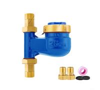 GLFLOW Misuratore di flusso d'acqua verticale, contatore per acqua verticale con copertura e connettori in rame, dimensioni DN15/DN20/DN25, per installazioni residenziali o di progetto (DN15)