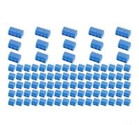 GLFLOW Morsettiere a vite PCB da 2/3/4 pin, passo 5 mm, alloggiamento PA66 blu, contatti in rame, per schede Arduino, moduli LCD, cablaggio elettronico fai da te, 100 pezzi