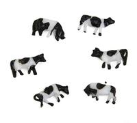 GLFLOW Mucche in miniatura 30Pcs Scala 1:150 Animali Fattoria Figure Modello Ferrovia Treno Paesaggio Paesaggio Sabbia Tavolo Costruzione Layout Decorazione
