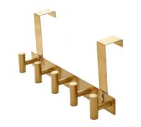 GLFLOW No Drill Wall Hooks Heavy Duty acciaio al carbonio Hanging Rack | Installazione senza attrezzi per la porta del bagno e della cucina dietro l'organizzazione delle borse per asciugamani (oro)