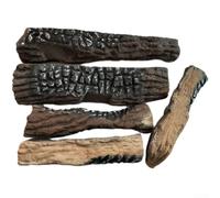GLFLOW Pezzi di esposizione ceramici resistenti al calore insieme di legno decorativi artificiali dei tronchi del camino per il bruciatore a gas dell'etanolo