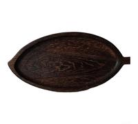 GLFLOW Piatto da portata in legno naturale di paulonia con opere d'arte a foglia per cerimonia del tè e pause caffè, offre stile funzionale e durata (E)