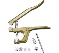 GLFLOW Pinza per bottoni in metallo, strumento a pressione manuale in acciaio inox, per riparazione e accessori fai da te (C)