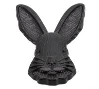 GLFLOW Pomello per porta a forma di coniglio, in lega di zinco, pomelli per armadietti, maniglie per camera dei bambini, mobili, cassettiere, maniglie con viti (nero)