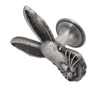 GLFLOW Pomello per porta in lega di zinco a forma di coniglio, pomelli per armadietti, maniglie per camera dei bambini, mobili, cassettiere, maniglie con viti (grigio)
