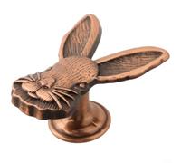 GLFLOW Pomello per porta in lega di zinco a forma di coniglio, pomelli per armadietti, maniglie per mobili per camera dei bambini, cassettiera, con viti (bronzo rosso)