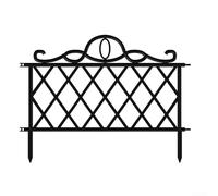 GLFLOW Recinzione da giardino in plastica, confezione da 6, 48 x 36 cm, bordo staccabile nero, barriera decorativa flessibile