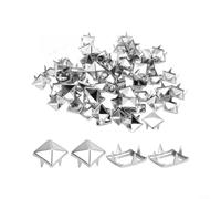 GLFLOW Rivetti piramidi in metallo 10 mm Rivetti ad artiglio quadrati con | Argento Quadrato Per Rivetti Metallo Per Vestiti Borse E Fai Da Te Pelle E Progetti Artigianali (Set (1000 Pezzi))