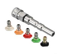 GLFLOW Rondella ad alta pressione in acciaio inossidabile Adattatore Quick Connect Interfaccia da 1/4 di pollice con 5 ugelli per la pulizia Nilfisk KEW