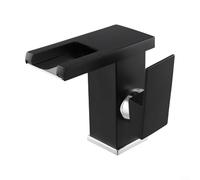 GLFLOW Rubinetti, rubinetto a cascata, rubinetto a cascata per lavabo a LED, in ottone, rubinetto miscelatore freddo caldo per lavandino del bagno, montato su piano con doppio controllo della