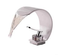 GLFLOW Rubinetto moderno a forma di serpente a cascata per bagno, monocomando, in ottone, con flusso artistico unico, per decorazioni vintage contemporanee, installazione a foro singolo o tre fori