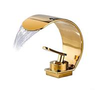 GLFLOW Rubinetto moderno a forma di serpente a cascata per il bagno, monocomando, in ottone, con flusso artistico unico, per decorazioni vintage contemporanee, installazione a foro singolo o tre fori