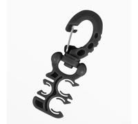 GLFLOW ScubaScuba Supporto per tubo da immersione per il secondo stadio, clip a sgancio rapido a 3 fori compatibile con regolatore, rotazione a 360°, compatto 97 mm, nero/giallo/bianco (nero)