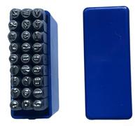 GLFLOW Set di 27 timbri in acciaio al carbonio con lettere e numeri, 3 mm, lettere minuscole Arial, kit di punzonatura per metallo, pelle, gioielli, con custodia rigida