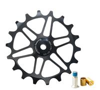 GLFLOW Set di pulegge per deragliatore posteriore, in lega di alluminio, con cuscinetti in ceramica 16T e 18T, per ruote da bicicletta a 7, 8, 9, 10, 11, 12 velocità (nero 18T)