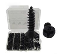 GLFLOW Set di viti a testa svasata nera, 620 pezzi, in acciaio al carbonio, a croce, 3 x 6-12 mm, per la costruzione di mobili