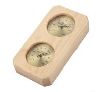 GLFLOW Termometro e igrometro per sauna da parete, in legno, doppio per temperatura e umidità 0-120°C (Celsius)