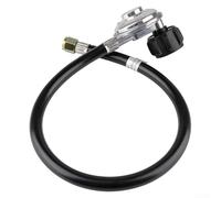 GLFLOW Tubo propano in ottone con singolo stadio per regolatore QCC1 per barbecue, riscaldatori esterni, fumatori, stufe da campeggio, camper e barche (angolo retto di 90°)