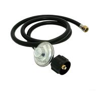 GLFLOW Tubo propano in ottone con singolo stadio per regolatore QCC1 per barbecue, riscaldatori esterni, fumatori, stufe da campeggio, camper e barche (angolo piatto di 180°)