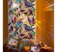 GLFLOW Uccelli variopinti a doppia faccia Privacy Window Film Static Cling PVC Decor per le porte di vetro dell'ufficio domestico 17,7 x 39,37 pollici
