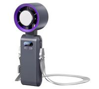 GLFLOW Ventola turbo portatile da 3600 mAh con refrigeratore per ghiaccio, ventola compatta pieghevole a 90 gradi, impostazioni di velocità regolabili da 1 a 199 marce per un sollievo istantaneo di