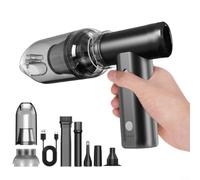 GLFLOW Wireless per mini Turbo 120000 RPM, pressione di soffiaggio 95 G, 4000 mAh per batteria, luce LED, per la pulizia dell'auto e il campeggio, nero