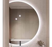 GLFNB Specchio retroilluminato a LED per bagno Specchio da parete HD con luce Specchio decorativo per ingresso a mezzaluna antiappannamento dimmerabile a 3 colori Specchio per trucco irregolare se