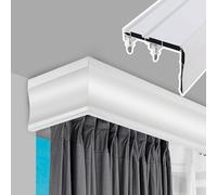 GLFNB Tenda da Finestra 3 in 1 Regolabile con Sistema a Doppio Binario, mantovana Decorativa e Asta da soffitto, Perfetta per Soggiorno, Camera da Letto, Ufficio e Altro Ancora!