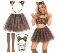 GLGHMH Costume da leopardo da donna, travestimento per Halloween e cosplay | Il design unico leopardato crea uno stile distintivo per feste, cosplay ed eventi a tema