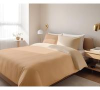 GLHOME Idee per la casa GL HOME Copripiumino Matrimoniale Double Face 100% Cotone - Qualità Made In Italy - Set Letto Sacco e Federe Bicolore - Tortora/Beige