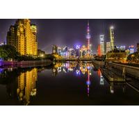 GLHUIOZ 1000 pezzi puzzle per adulti, grandi e impegnativi puzzle per adulti, intrattenimento 1000 pezzi puzzle regalo per amici familiari Shanghai Cina Fiumi Ponti Porti turistici 75x50cm