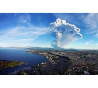 GLHUIOZ 500 Pezzi Puzzle-Puzzle di Legno-Relax Puzzle Giochi-rompicapo Puzzle per Bambini e Adulti Regali Città,Vulcano,Eruzione,52x38cm