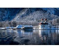 GLHUIOZ 500 Pezzi Puzzle-Puzzle di Legno-Relax Puzzle Giochi-rompicapo Puzzle per Bambini e Adulti Regali Germania,Baviera,Chiesa di San Bartolomeo,52x38cm