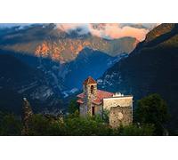 GLHUIOZ Genuine Puzzles,500 Pezzi,Francia,Chiesa,Alpi Marittime,52x38cm