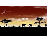 GLHUIOZ Other Impossible Puzzle,500 Pezzi,Animali,Bestie,Elefante,Savana,52x38cm