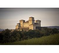 GLHUIOZ Puzzle 1000 Pezzi paesaggi-Puzzle di Legno- Relax Puzzle Giochi-rompicapo Puzzle Città Romantica per Bambini e Adulti Regali Castello,Italia,Torrechiara,75x50cm