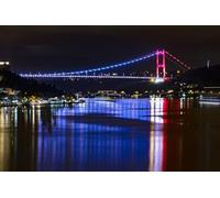 GLHUIOZ Puzzle 1000 Pezzi paesaggi-Puzzle di Legno- Relax Puzzle Giochi-rompicapo Puzzle Città Romantica per Bambini e Adulti Regali Turchia Istanbul Ponti Bosforo 75x50cm