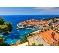 GLHUIOZ Puzzle 1000 Pezzi paesaggi-Puzzle di Legno- Relax Puzzle Giochi-rompicapo Puzzle Città Romantica per Bambini e Adulti Regali Porti turistici della costa croata 75x50cm