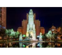 GLHUIOZ Puzzle 1000 Pezzi paesaggi-Puzzle di Legno- Relax Puzzle Giochi-rompicapo Puzzle Città Romantica per Bambini e Adulti Regali Spagna Madrid Monumenti Sculture Fontane 75x50cm