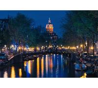 GLHUIOZ Puzzle 1000 Pezzi paesaggi-Puzzle di Legno- Relax Puzzle Giochi-rompicapo Puzzle Città Romantica per Bambini e Adulti Regali Paesi Bassi Amsterdam Ponti Porti turistici 75x50cm