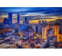 GLHUIOZ Puzzle 1000 Pezzi paesaggi-Puzzle di Legno- Relax Puzzle Giochi-rompicapo Puzzle Città Romantica per Bambini e Adulti Regali Vietnam Saigon 75x50cm